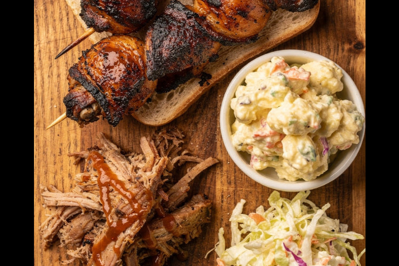 JUNE BBQ PLATE PORK/CHKN